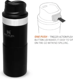 Thermosbeker Stanley The Trigger Action Travel Mug Matte Black Pebble 0,35L -Bo-Camp Winkel 3 1096x1200 1