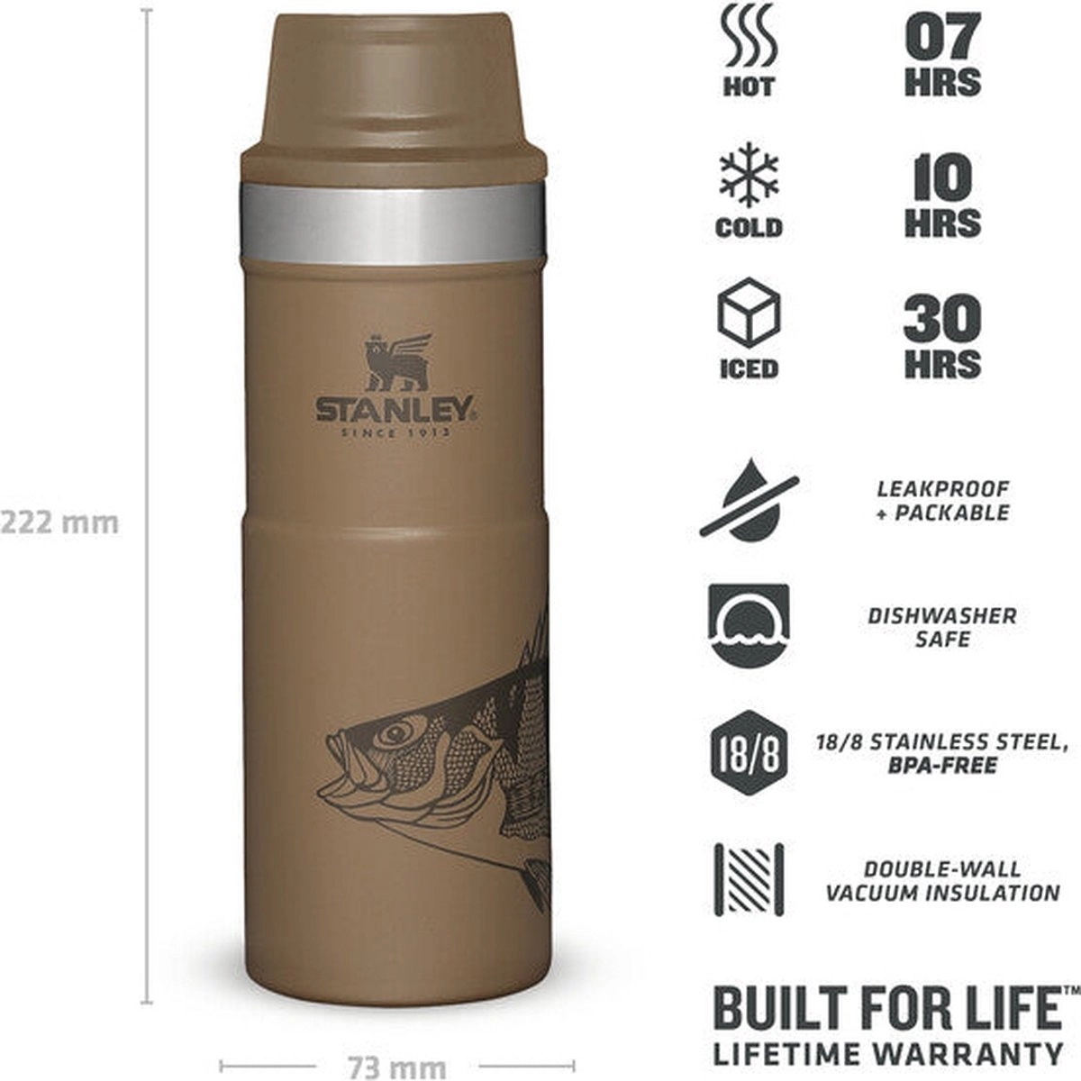 Thermosbeker Stanley The Trigger Action Travel Mug Tan Peter Perch 0,47L 3 Thermosbeker Stanley The Trigger Action Travel Mug Tan Peter Perch 0,47L - Image 3