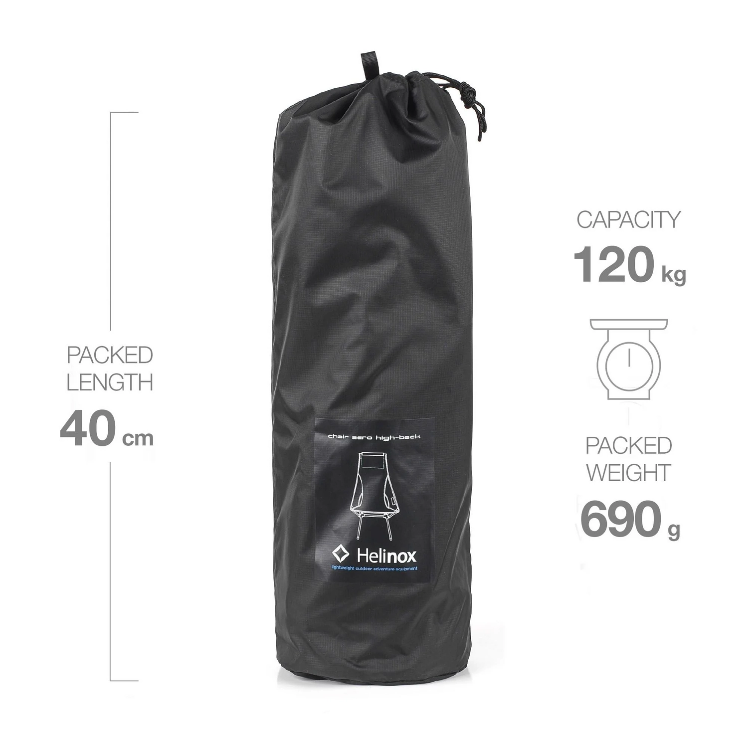 Campingstoel Helinox Chair Zero High-Back Black 3 Campingstoel Helinox Chair Zero High-Back Black - Image 3