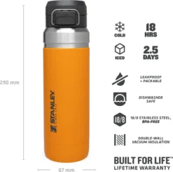 Thermosbeker Stanley The Quick Flip Saffron 1,06L -Bo-Camp Winkel 5 6939236410892 3