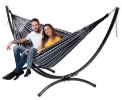 Hangmat Tropilex Double Comfort Black White -Bo-Camp Winkel hammock comfort black white 50
