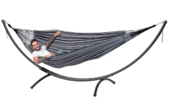 Hangmat Tropilex Double Comfort Black White -Bo-Camp Winkel hammock comfort black white 52