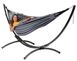 Hangmat Tropilex Double Comfort Black White -Bo-Camp Winkel hammock comfort black white 53