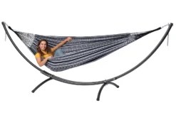 Hangmat Tropilex Double Comfort Black White -Bo-Camp Winkel hammock comfort black white 54