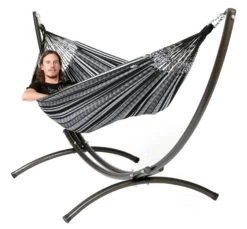 Hangmat Tropilex Double Comfort Black White -Bo-Camp Winkel hammock comfort black white 55