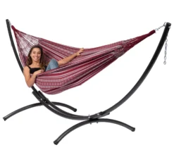 Hangmat Tropilex Double Comfort Bordeaux -Bo-Camp Winkel hammock comfort bordeaux 50