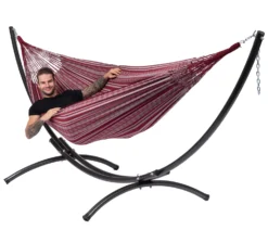 Hangmat Tropilex Double Comfort Bordeaux -Bo-Camp Winkel hammock comfort bordeaux 54