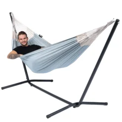 Hangmat Tropilex Single Natural Blue -Bo-Camp Winkel hammock natural blue 50