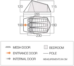 Tent Vango Soul 300 Treetops -Bo-Camp Winkel vango 2019 tents floorplan soul 300 1